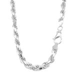 925 Sterling Silver Diamond Cut Rope Chain - 7 mm - Image 2