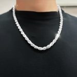 Diamond Cut Rope chain 7 mm wide in 925 sterling silver 24 inches and 26 inches italian med.
