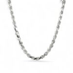 925 sterling silver diamond cut rope chain in 5 mm wide.