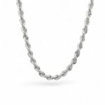 925 sterling silver diamond cut rope chain in 5 mm wide.