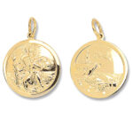 9k Yellow Gold Double Sided Patterned ST.Christopher Pendant