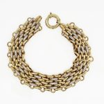 14k Yellow Gold Ladies Brick Bracelet - 16 mm