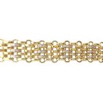 14k Yellow Gold Ladies Brick Bracelet - 16 mm - Image 3