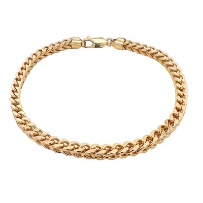 9k yellow gold hollow franco chain 3 mm wide for men and women.