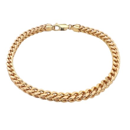 9k yellow gold hollow franco chain 3 mm wide for men and women.