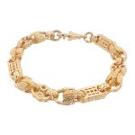 9k Yellow Gold Stars and Bars Tulip Bracelet - 9.5 mm