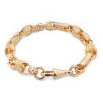 9k Yellow Gold Stars and Bars Tulip Bracelet - 9.5 mm - Image 2