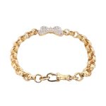 9k Yellow Gold Stone Set Butterfly Belcher Bracelet - 15x6 mm - Image 2