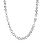 Sterling silver belcher chain 6 mm wide with patterned and plain links solid and hallmarked.