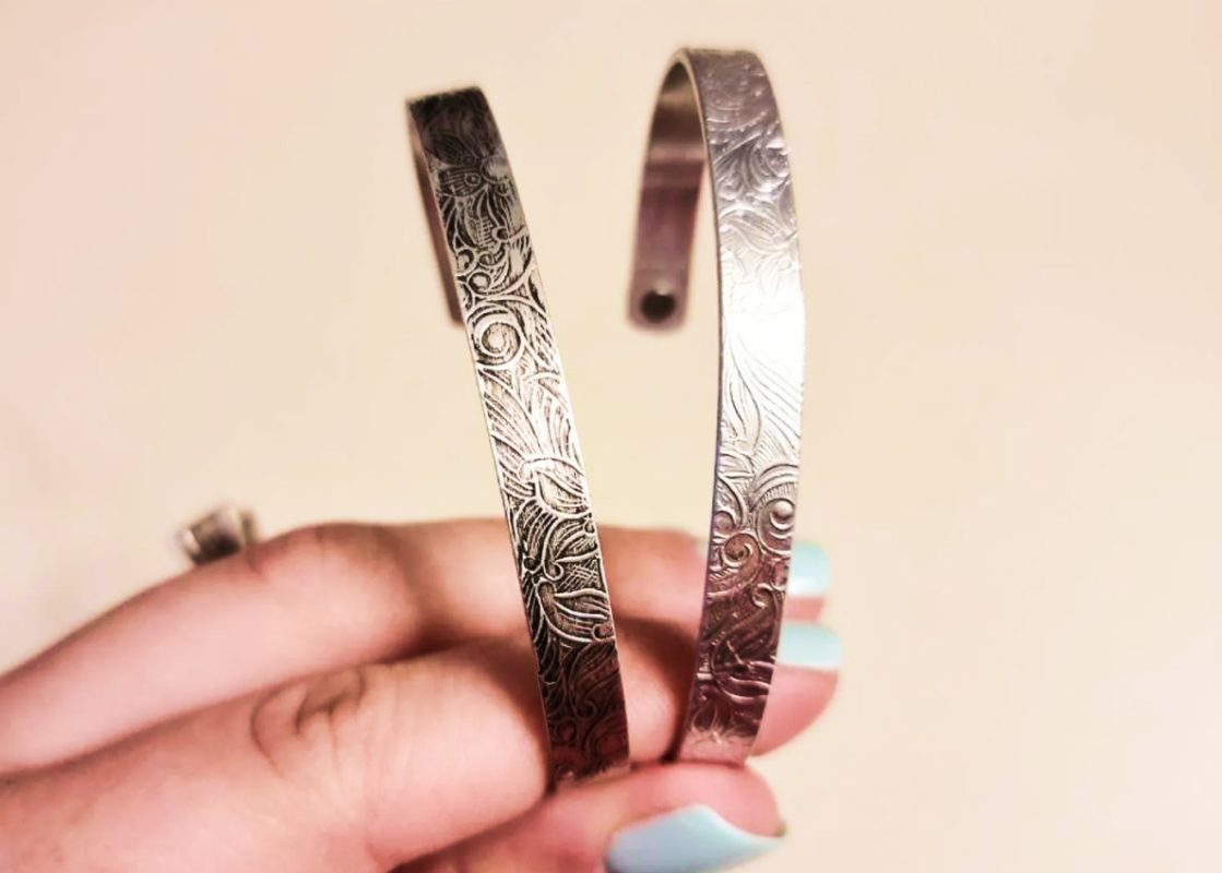 Discolored and tarnished vs New Silver Bangles