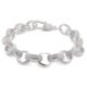 Sterling Silver Patterned and Stones set Belcher bracelet solid hallmarked.