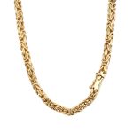 Solid Square Byzantine 9k Yellow Gold Chain 5 mm wide with box clasp.