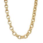 9k yellow gold belcher chain in 9 mm wide links patterned and plain design solid heavy.