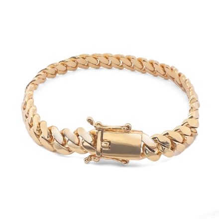 9k Yellow Gold Cuban bracelet solid links in 7 lengths.