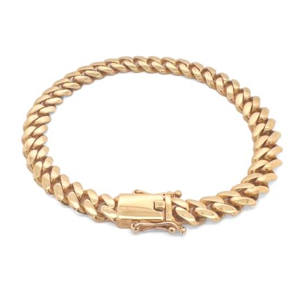 9k Yellow Gold Cuban Bracelet solid heavy links. 8 mm links available in 5.5 inches, 6 icnhes, 6.5 inches, 7 inches, 7.5 inches, 8 inches, 9 inches, 8.5 inches.
