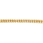 9k Yellow Gold 8 mm wide Solid Cuban bracelet in a shiny finish with thick links in multiple lengths.