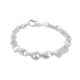 925 Sterling SIlver Stars and Bars solid 9 mm bracelet in shiny finish.