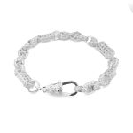 925 Sterling Silver Stars and Bars tulip bracelet in 9 mm available in 5 lengths.