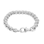 925 sterling silver rollerball diamond cut patterned bracelet.