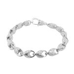 925 sterling silver 9 mm wide patterned tulip bracelet.