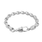 925 sterling silver tulip bracelet solid with pattern in 8 mm.