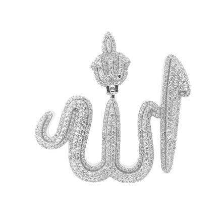 925 sterling silver Allah pendant with cz stones.