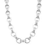 Solid 11 mm wide belcher chain in sterling silver 925.