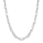 925 sterling silver gypsy link chain with patterned and plain links.