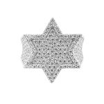 925 star ring fully iced out with white cubic zirconia stones.