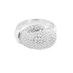 Mens Boxing Glove ring in sterling silver with cubic zirconia stones (Cz) in 13 mm width. This ring is solid with a very conformable wear and exceptional details. Metal: 925 Sterling Silver