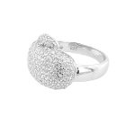 Mens Boxing Glove ring in sterling silver with cubic zirconia stones (Cz) in 13 mm width. This ring is solid with a very conformable wear and exceptional details. Metal: 925 Sterling Silver