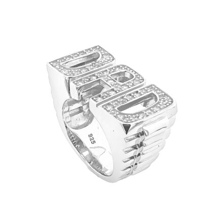 925 sterling silver Rolex inspired Dad ring for men.