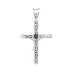 925 sterling silver byzantine crucifix cross pedant.
