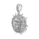 Jesus pendant fully iced out with cz stones in sterling silver.