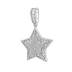 925 sterling silver baguette pendant with cubic zirconia stones.
