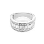 925 Sterling Silver Baguette Band 9 mm - SR00199 - Image 3