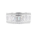 925 Sterling Silver Baguette Band 9 mm - SR00199
