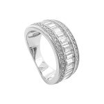 925 Sterling Silver Baguette Band 9 mm - SR00199 - Image 2