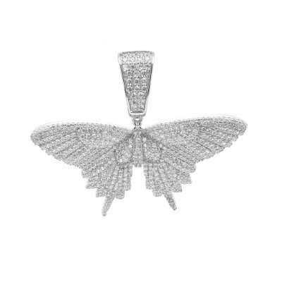 925 sterling silver Butterfly pendant fully stone set with cubics stones.