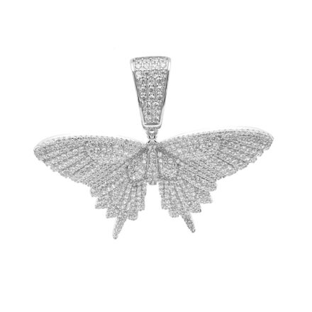 925 sterling silver Butterfly pendant fully stone set with cubics stones.