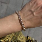 9k Yellow Gold Pink Stones Belcher Bracelet - 7 mm - Image 5