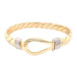 9k Yellow Gold Single Hook Bangle 20x10 mm wide