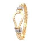 9k Yellow Gold Single Hook Bangle 20x10 mm wide