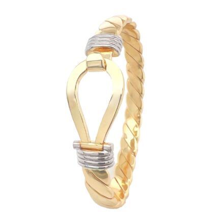 9k Yellow Gold Single Hook Bangle 20x10 mm wide