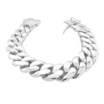 925 sterling silver cuban bracelet solid links and secure clasp.