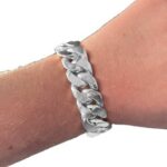 sterling silver cuban bracelet solid and thick links 16.50 mm.