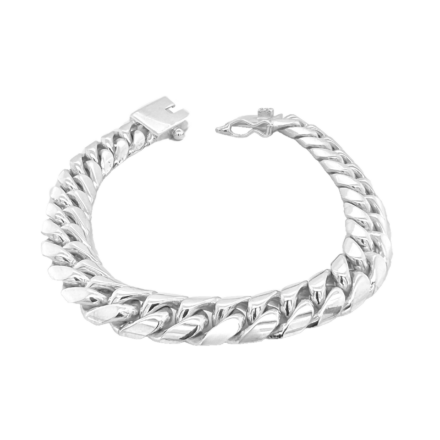 925 sterling silver 12 mm wide cuban bracelet solid and tight links.