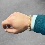 How a lego bracelet in solid gold looks 8 mm wide.
