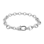 925 sterling silver 7 mm wide belcher bracelet solid with patterned and
