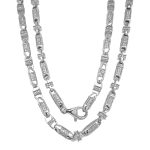 925 sterling silver triangle cone chain stone set cz.